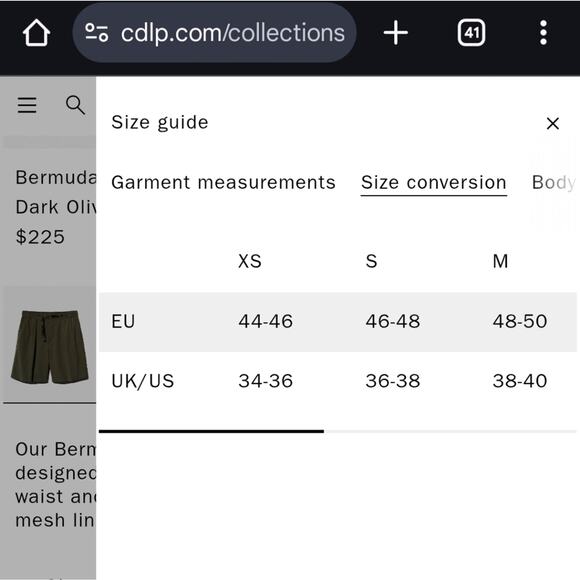 CDLP Men's Deck Shorts in Olive Size 48 Small - Picture 8 of 8